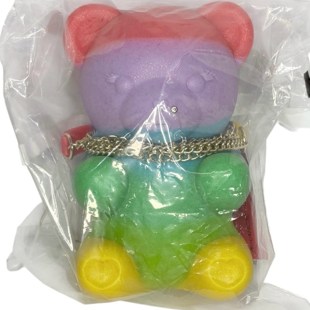 NWT Betsey Johnson Kitsch Bear Necessity Rainbow Gummy Crossbody Polymer Bag - Picture 16 of 16